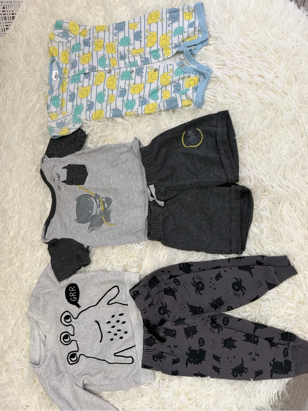Mixed Baby Bodysuits & Sleepers Set - Gray, White, Blue, Green, Yellow